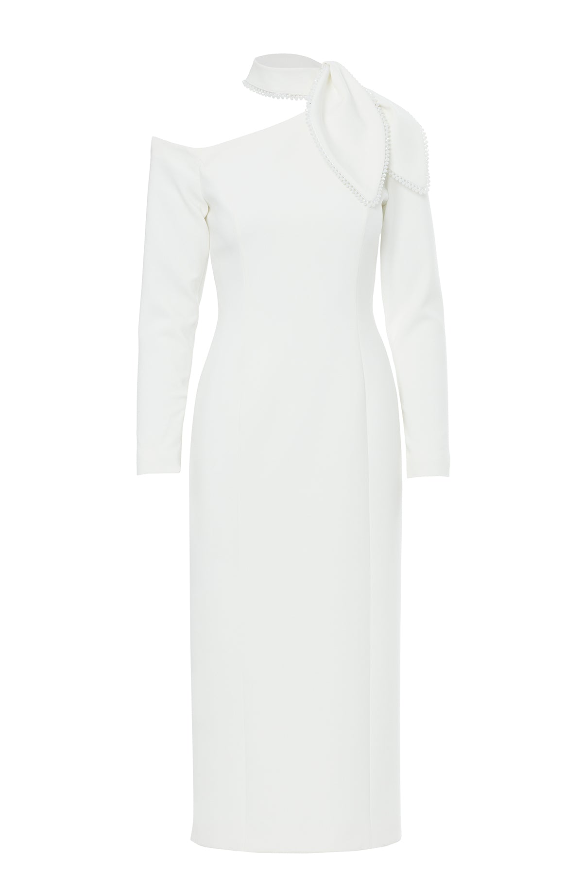 Embellished Maxi Dress with Concealed Back and Sleeve Zippers N