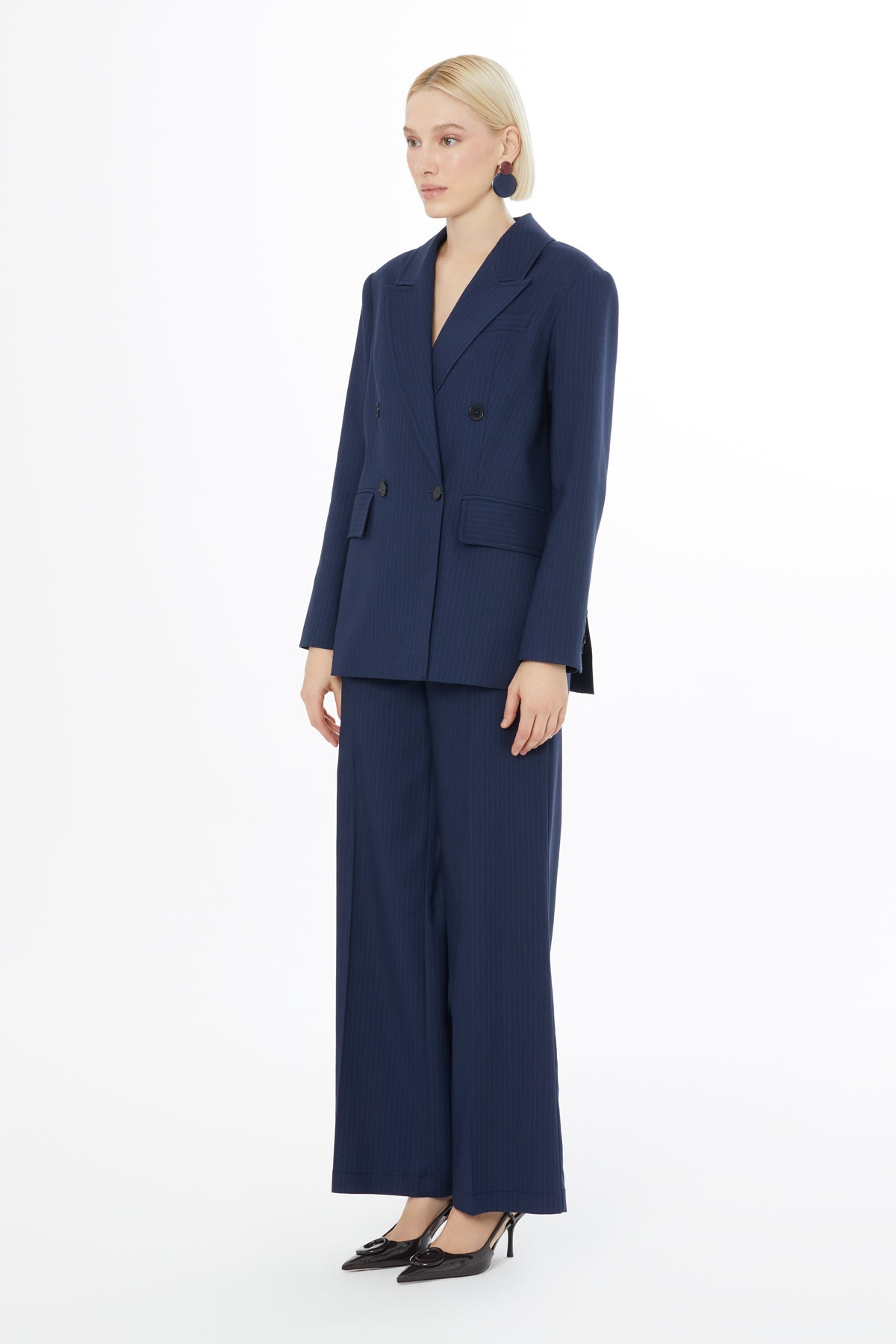 Navy Suit with Double-Breasted Jacket