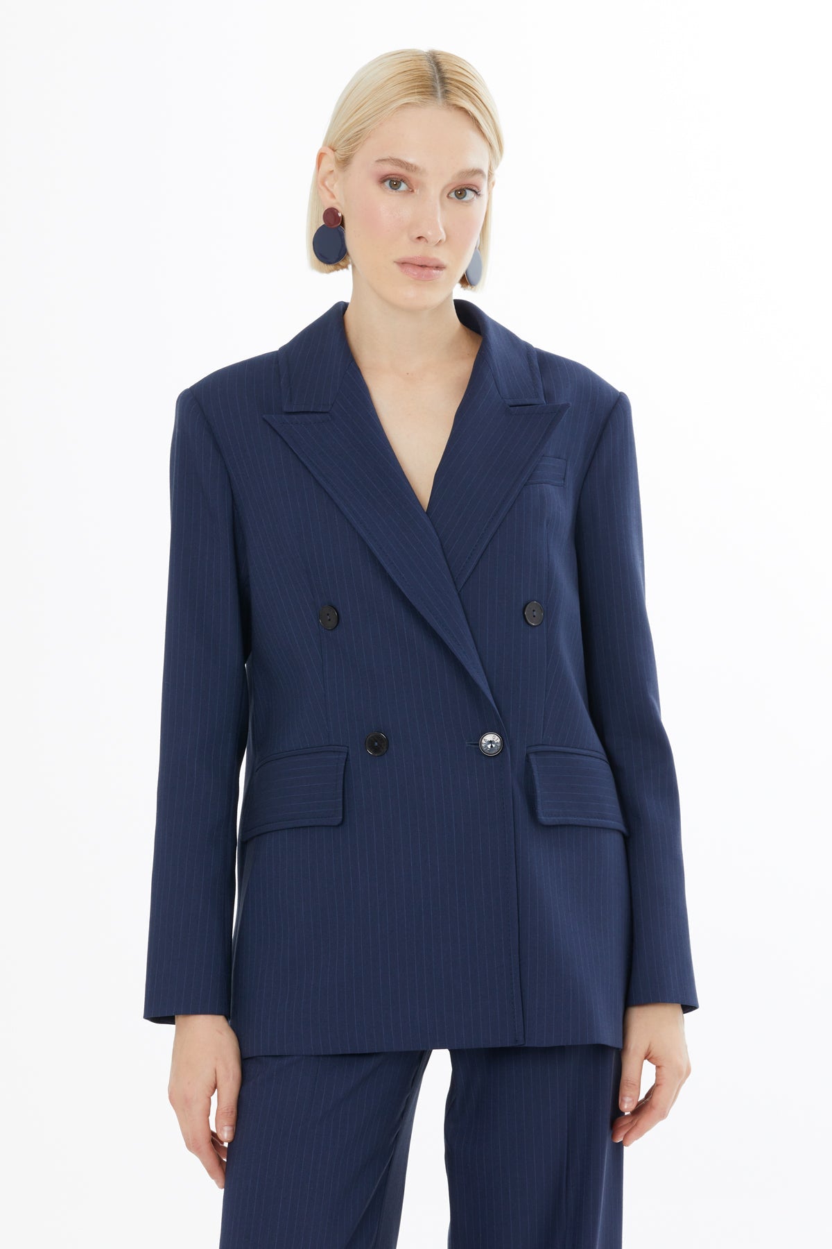 Navy Suit with Double-Breasted Jacket