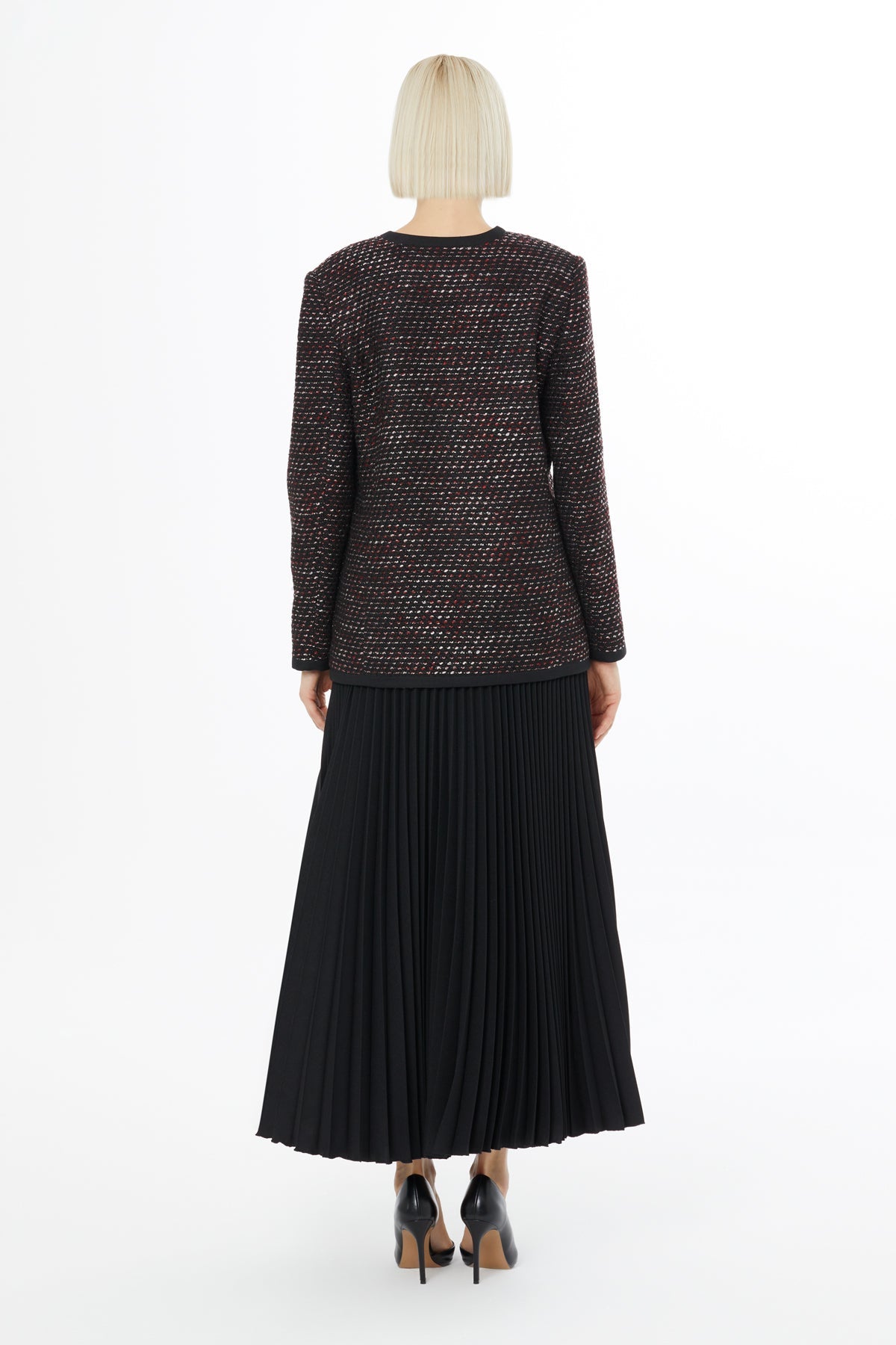 Black Jacket with Pleated Skirt