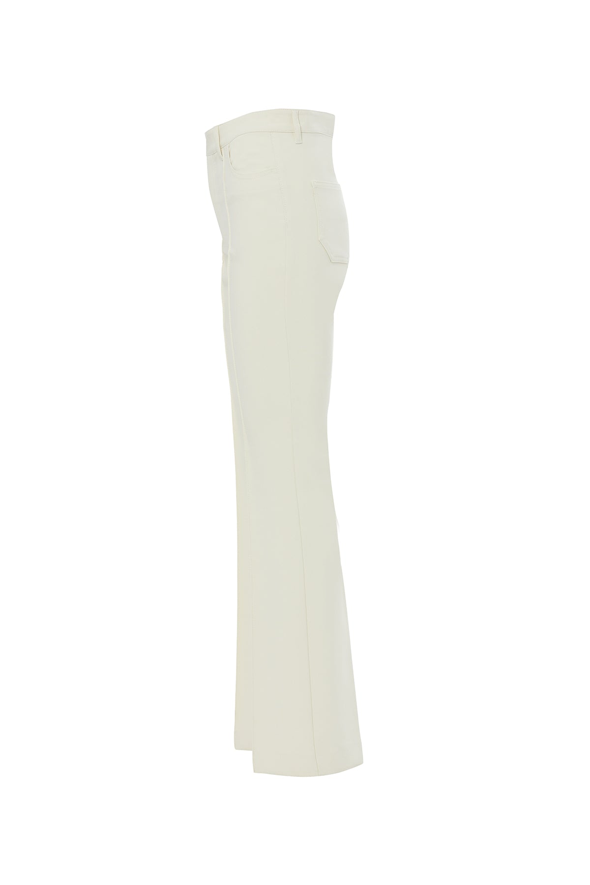 Topstitched Flared Trousers N