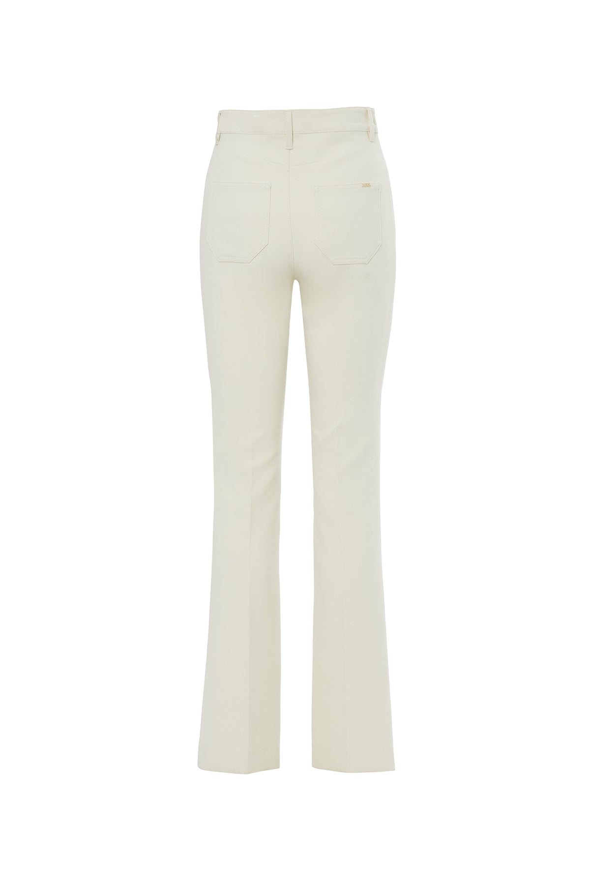 Topstitched Flared Trousers N