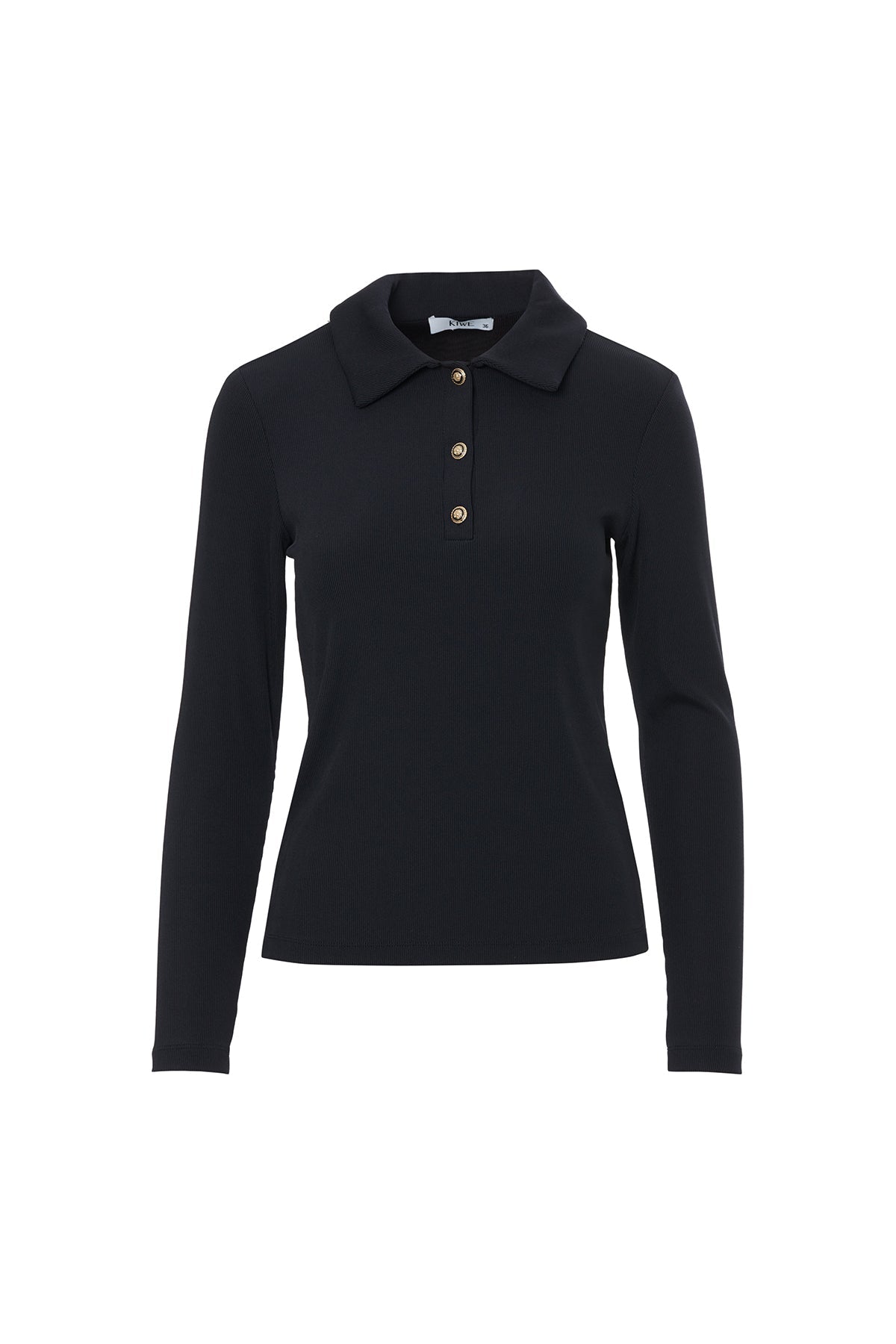 Black Collared Buttoned Blouse