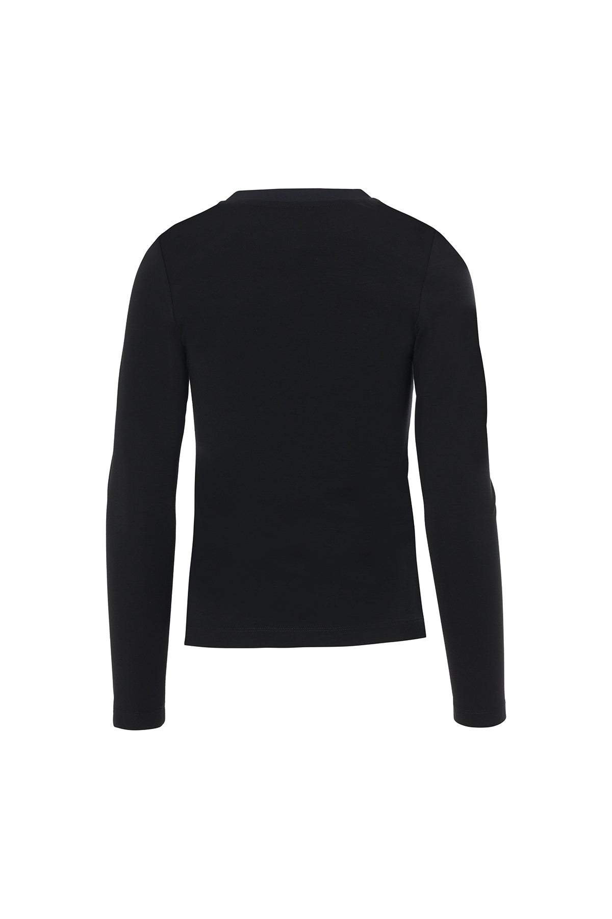 Black Front Snap-Button Blouse