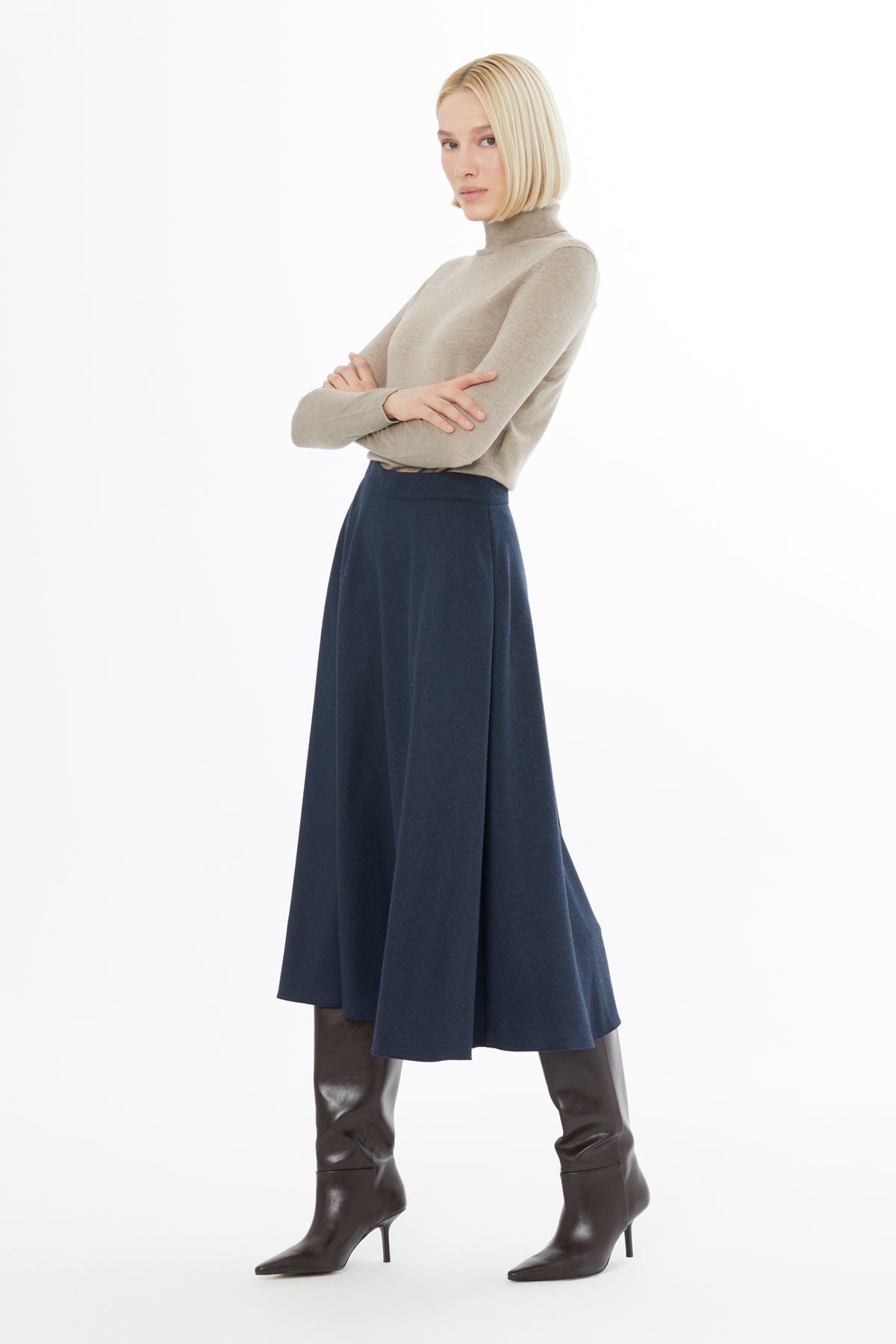 Navy Midi Skirt