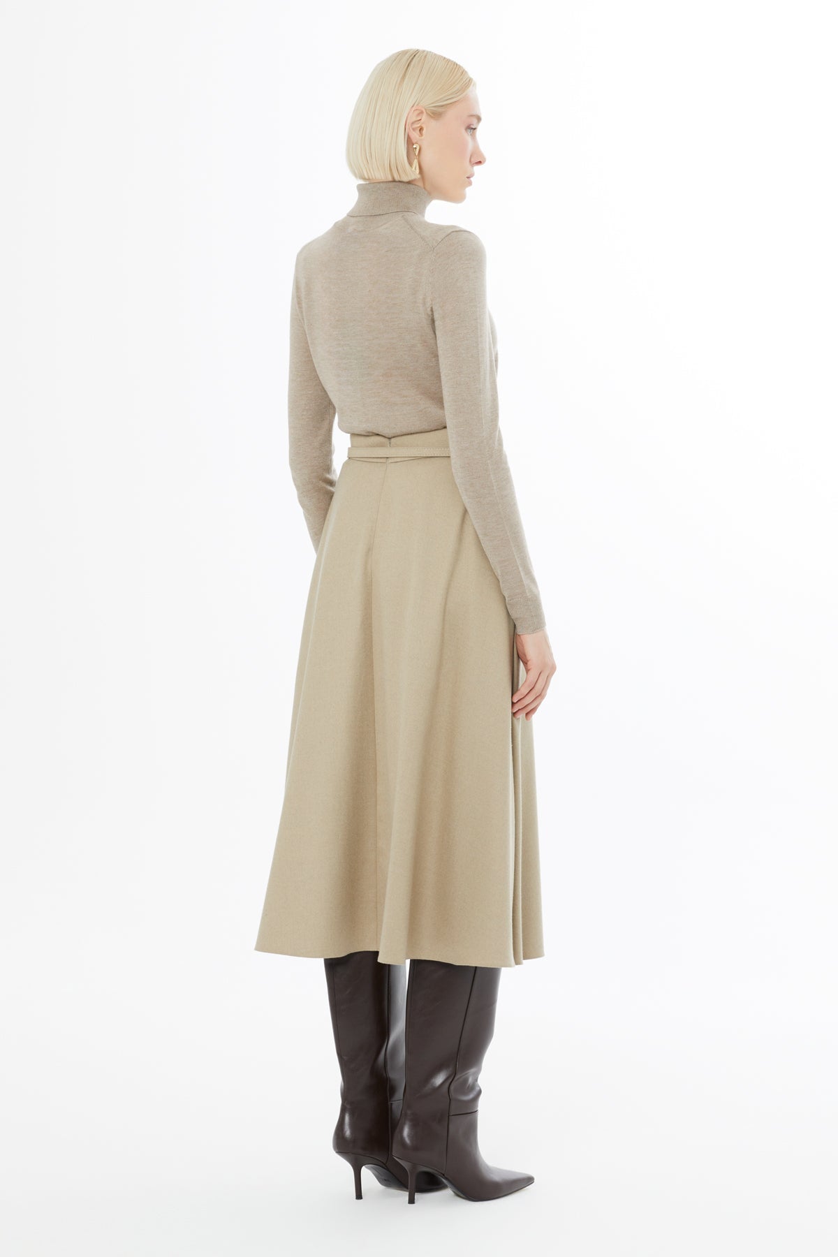 Beige Midi Skirt