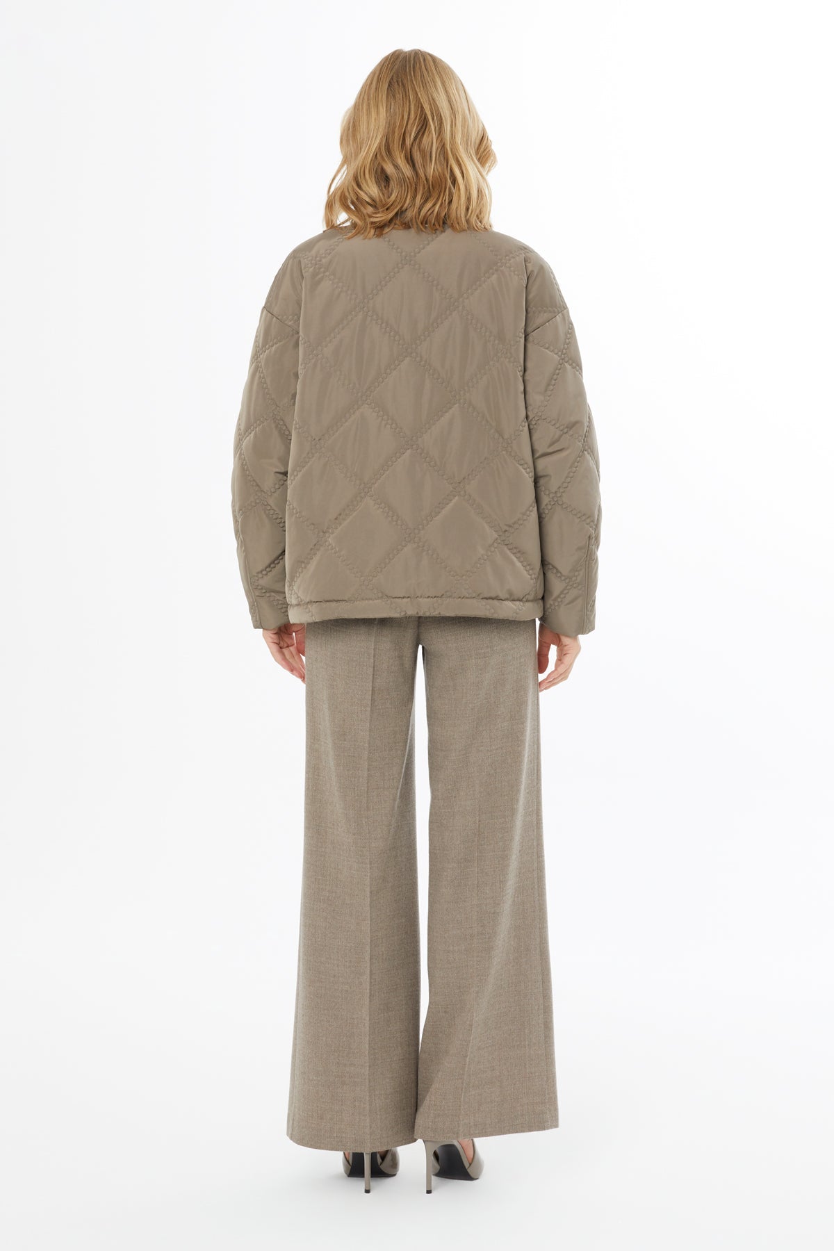 Brown Lined Quilted Coat