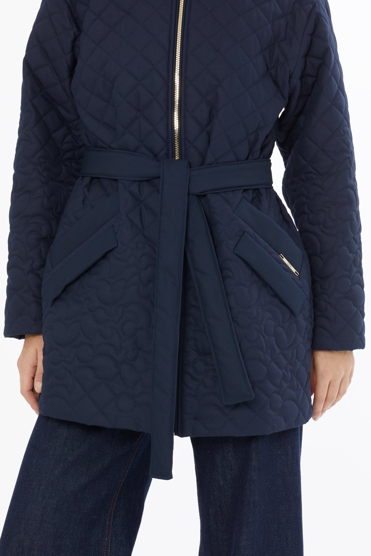 Navy Jacket with Shirt Collar