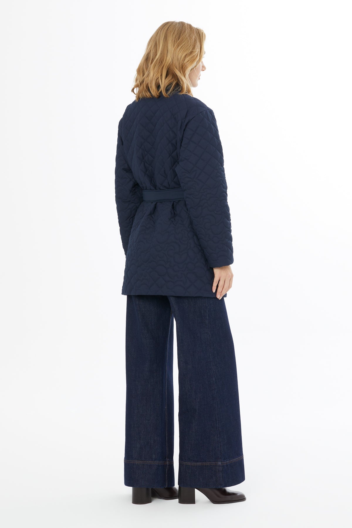 Navy Jacket with Shirt Collar