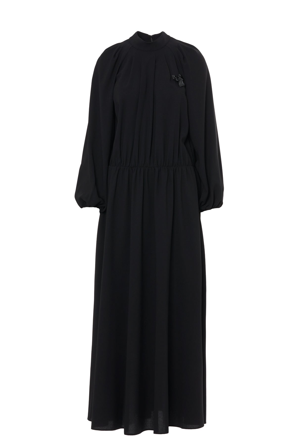 Black Long Dress with Elasticated Waist