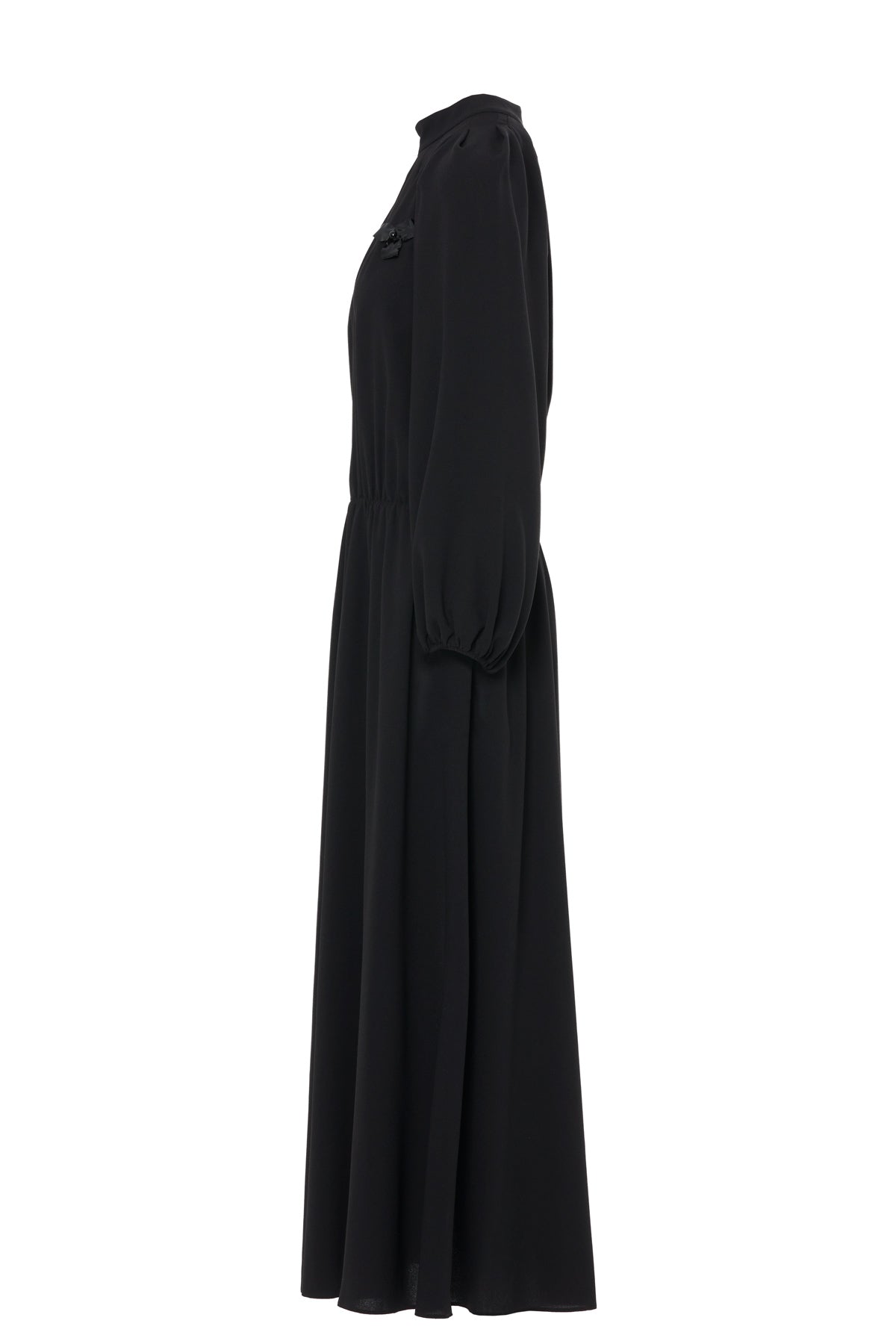 Black Long Dress with Elasticated Waist