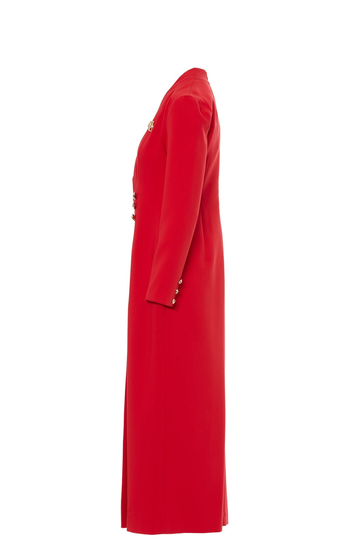 Red Wrap-Around Slit Midi Dress