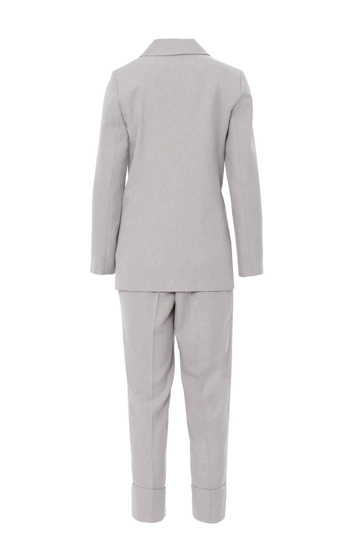 Grey Suit with Double-Leg Trousers