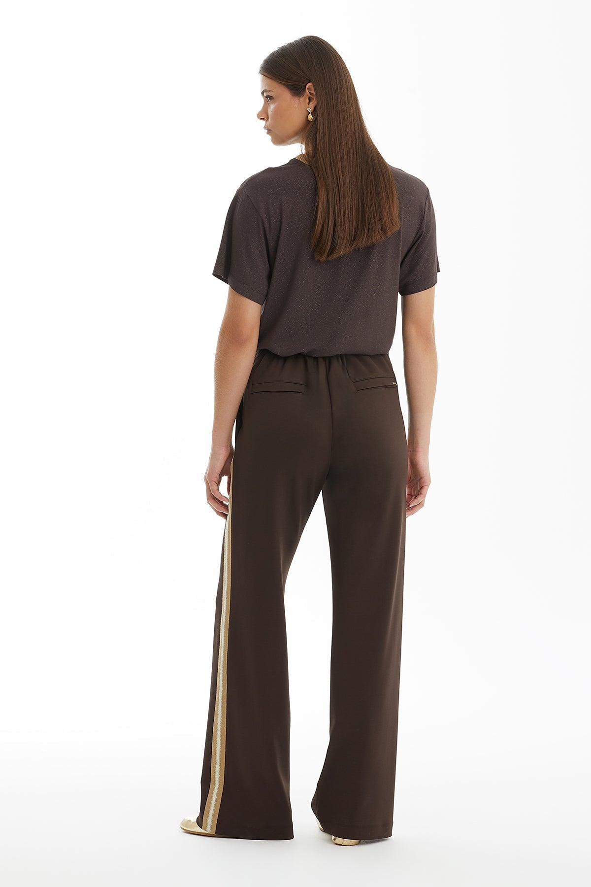 Brown Side-Detail Track Pants