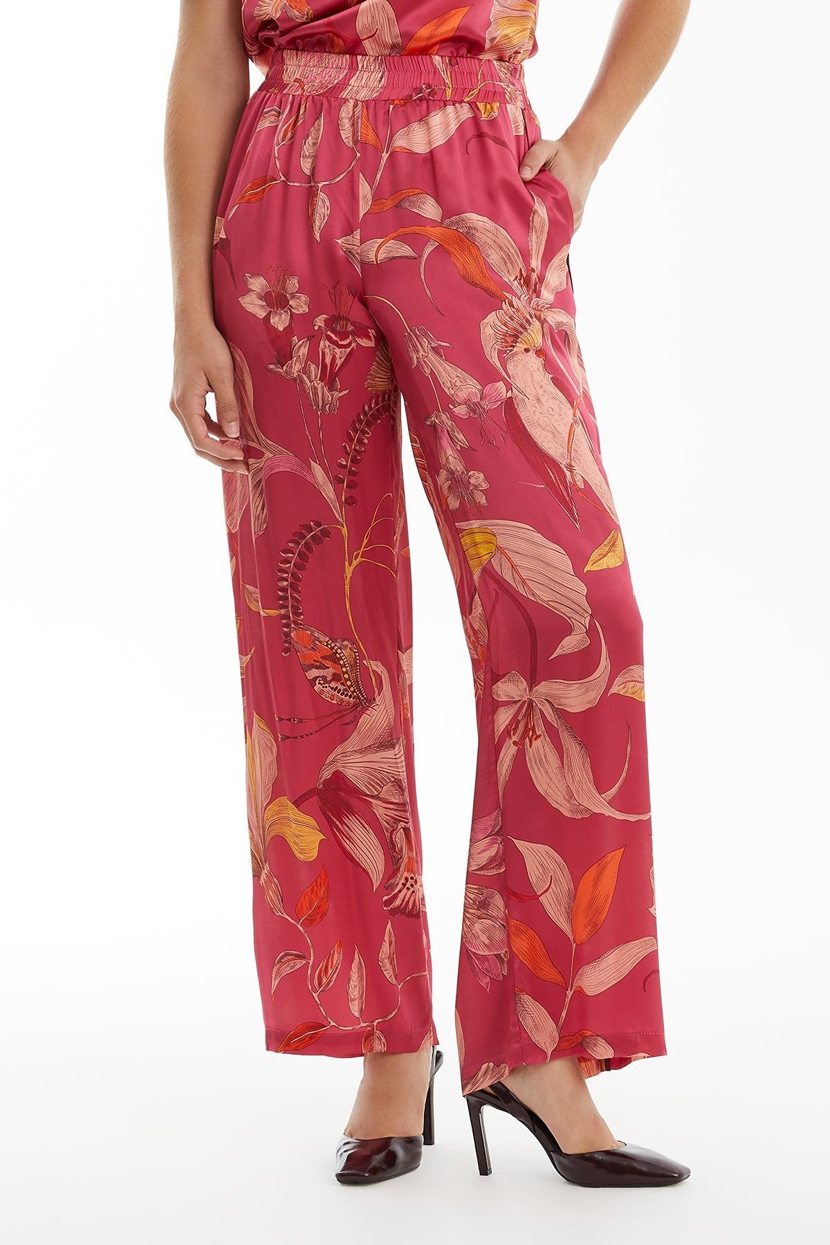 Patterned Ruched Pants