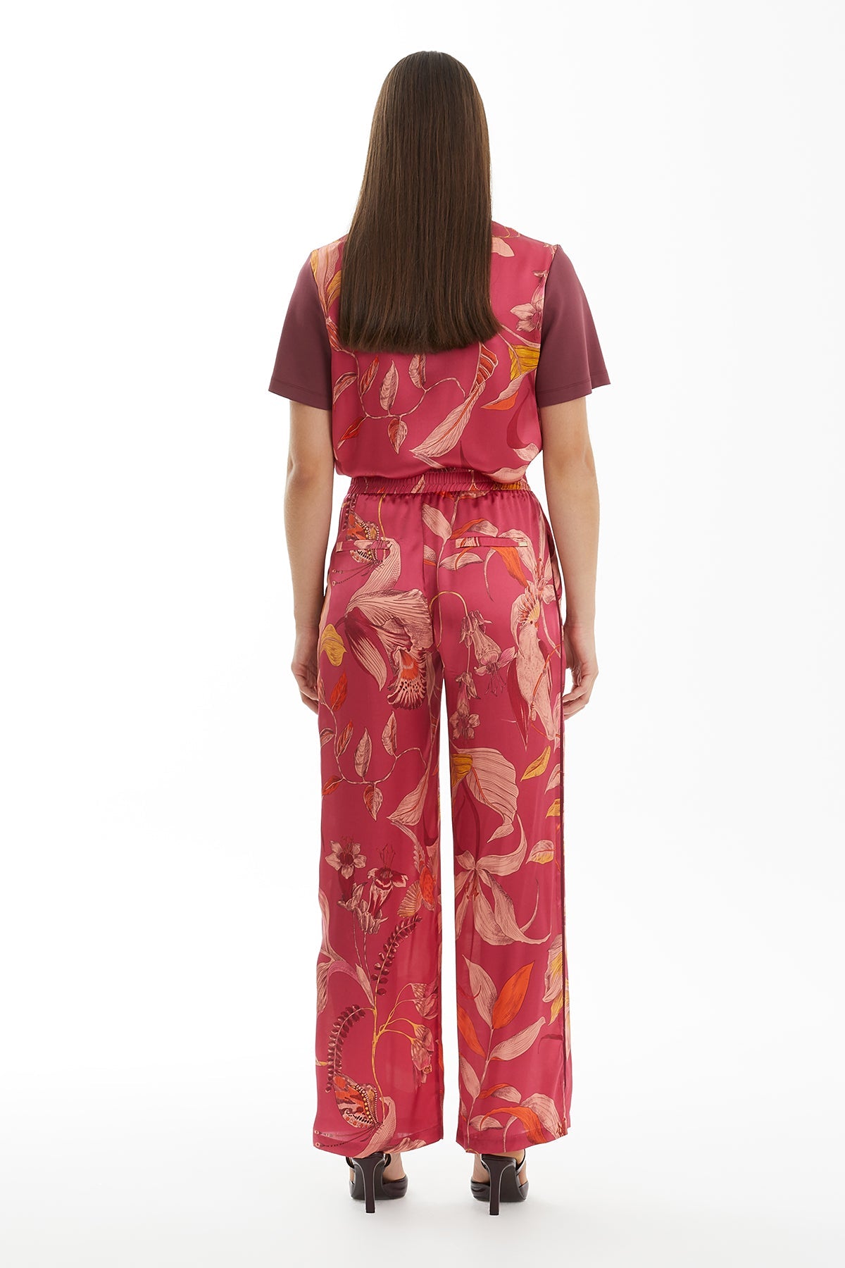 Patterned Ruched Pants