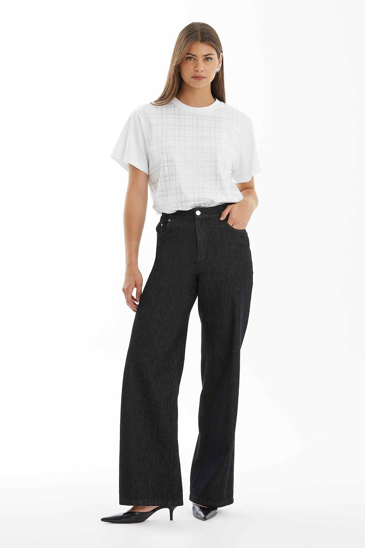 Black Wide-Cut Jeans