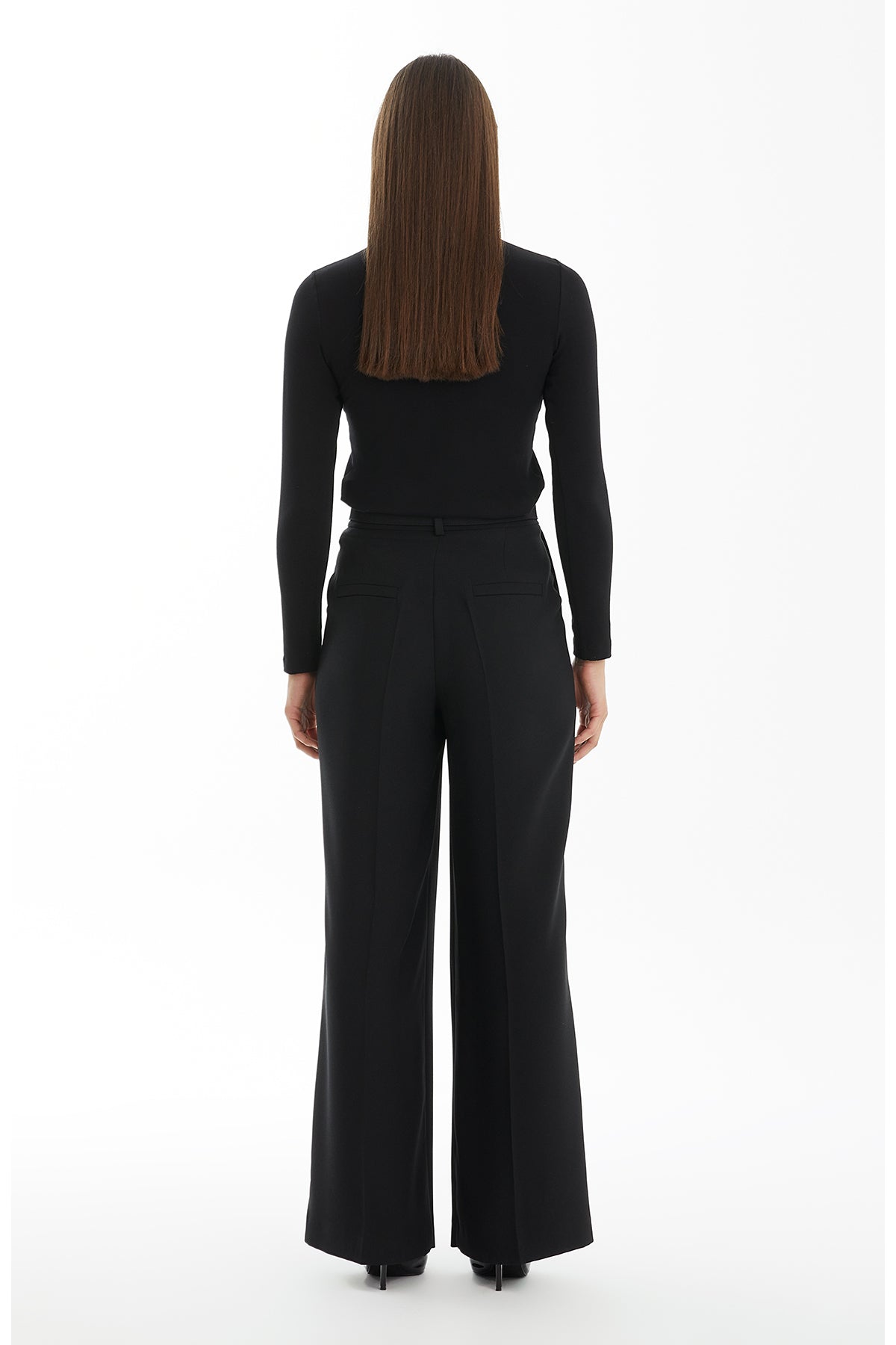 Black Loose-Fit Tailored Trousers