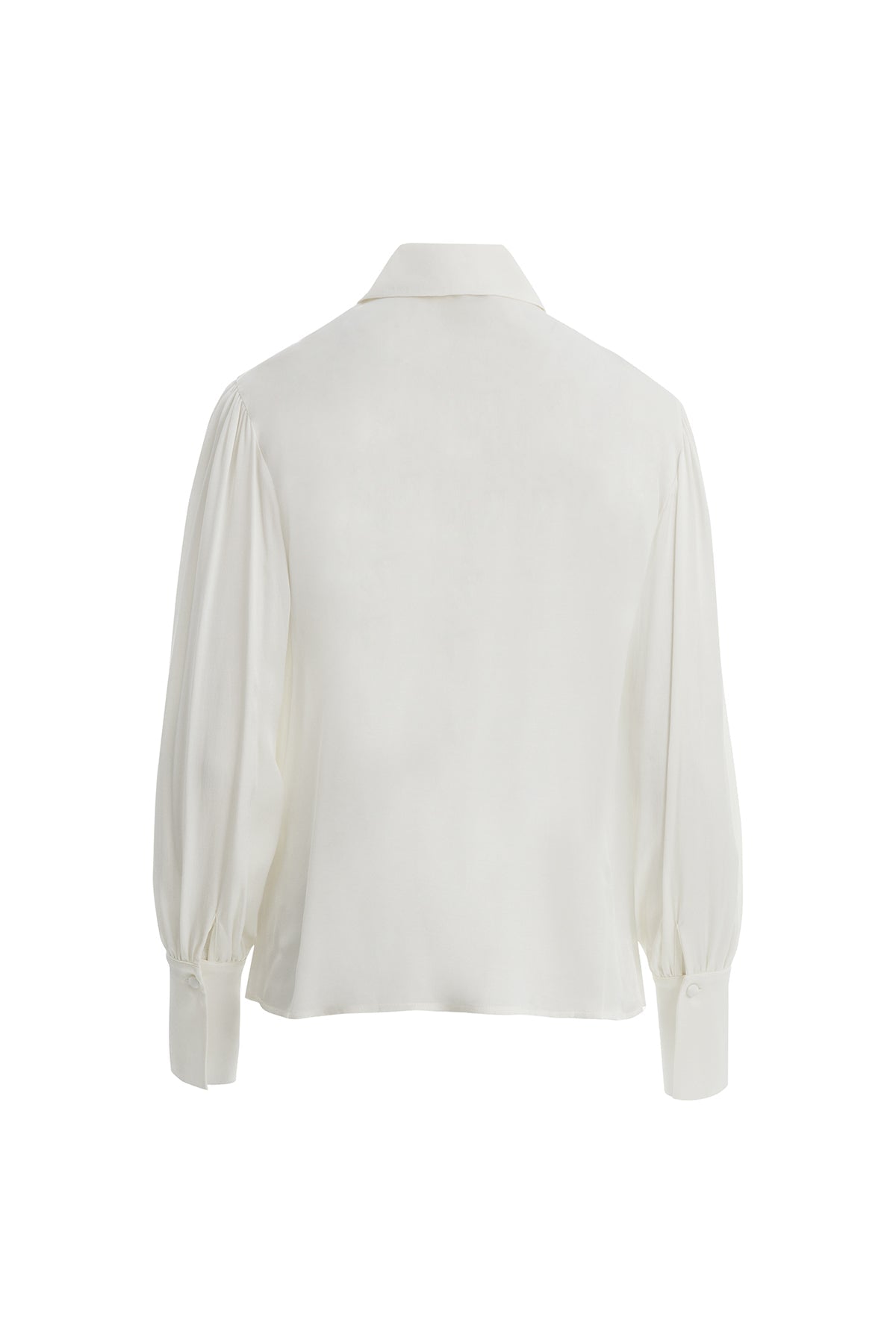 Ecru Brooch-Collar Shirt