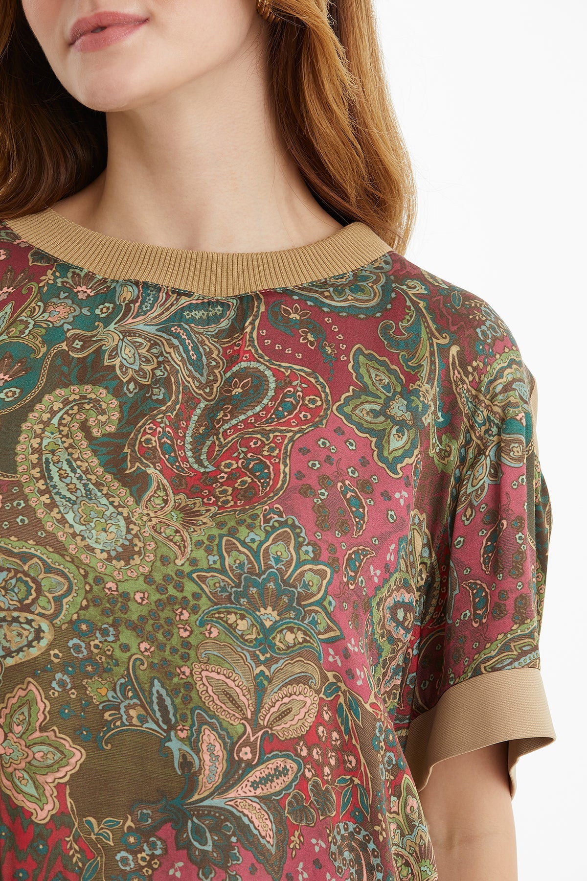 Patterned Front and Sleeve T-Shirt