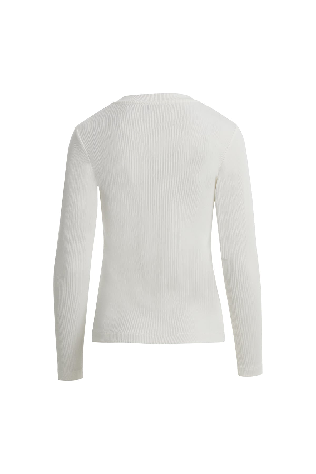 Ecru Long-Sleeve Blouse with Embroidered Collar