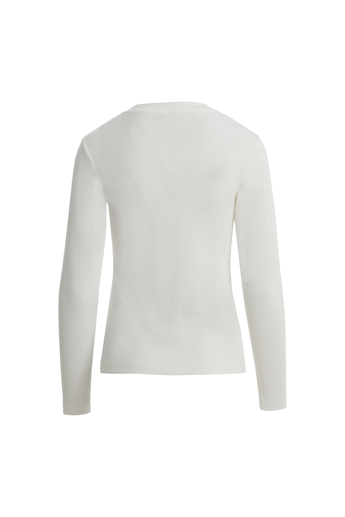 Ecru Long-Sleeve Blouse with Embroidered Collar