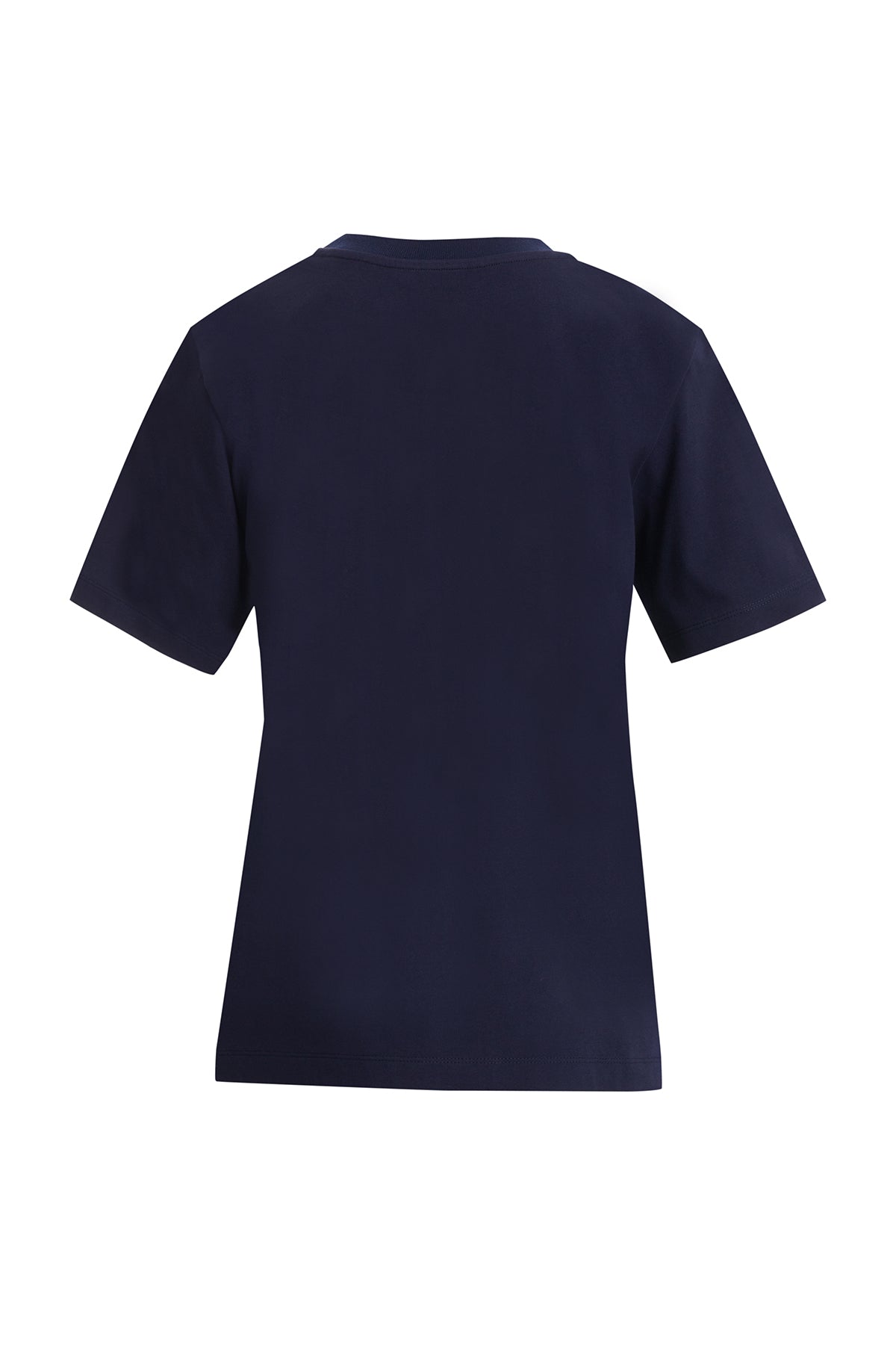 Dark Navy Embroidered Collar Detail T-Shirt