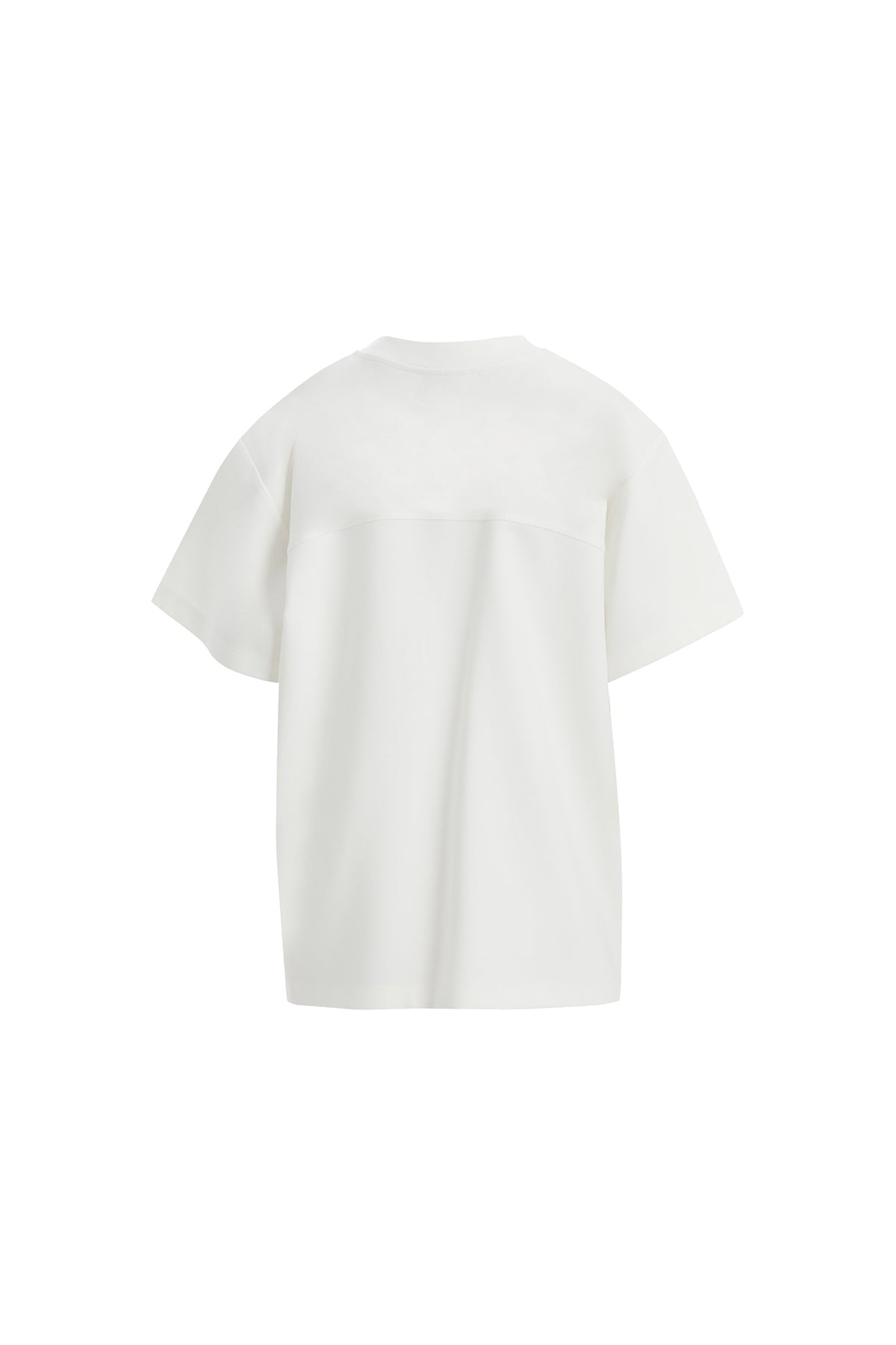 Ecru Geometric Pattern Pocket T-Shirt