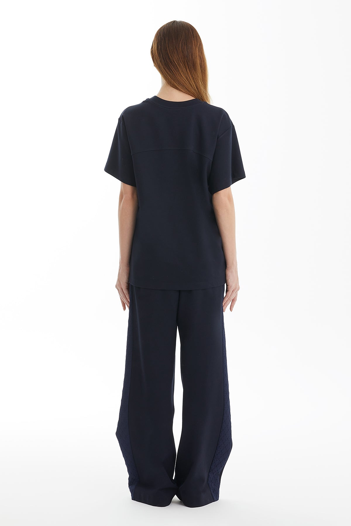 Dark Navy Geometric Pattern Pocket T-Shirt