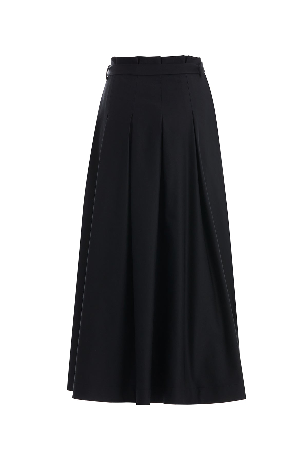 Black Logo Midi Skirt with Detachable Sash
