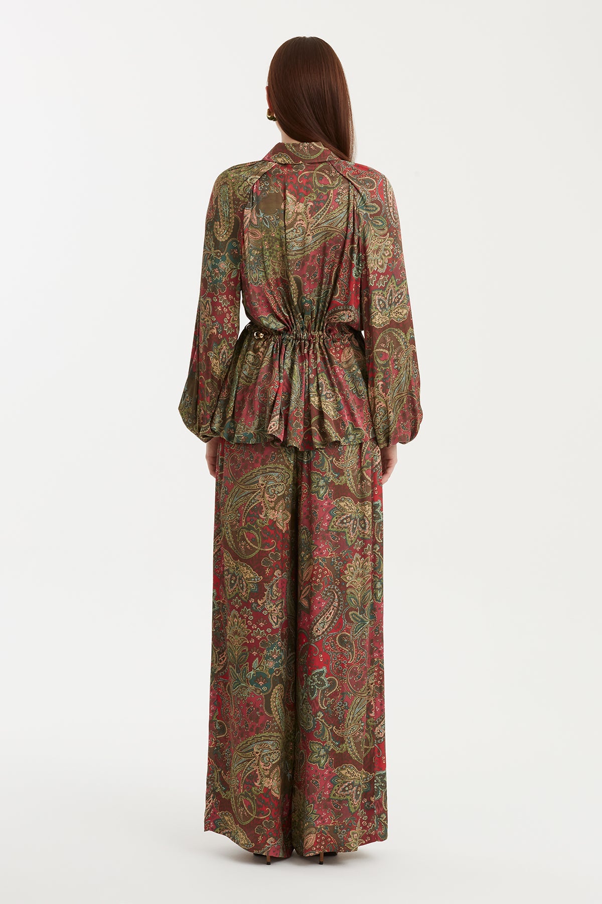 Patterned Jacket with Eyelet and Bead Detail