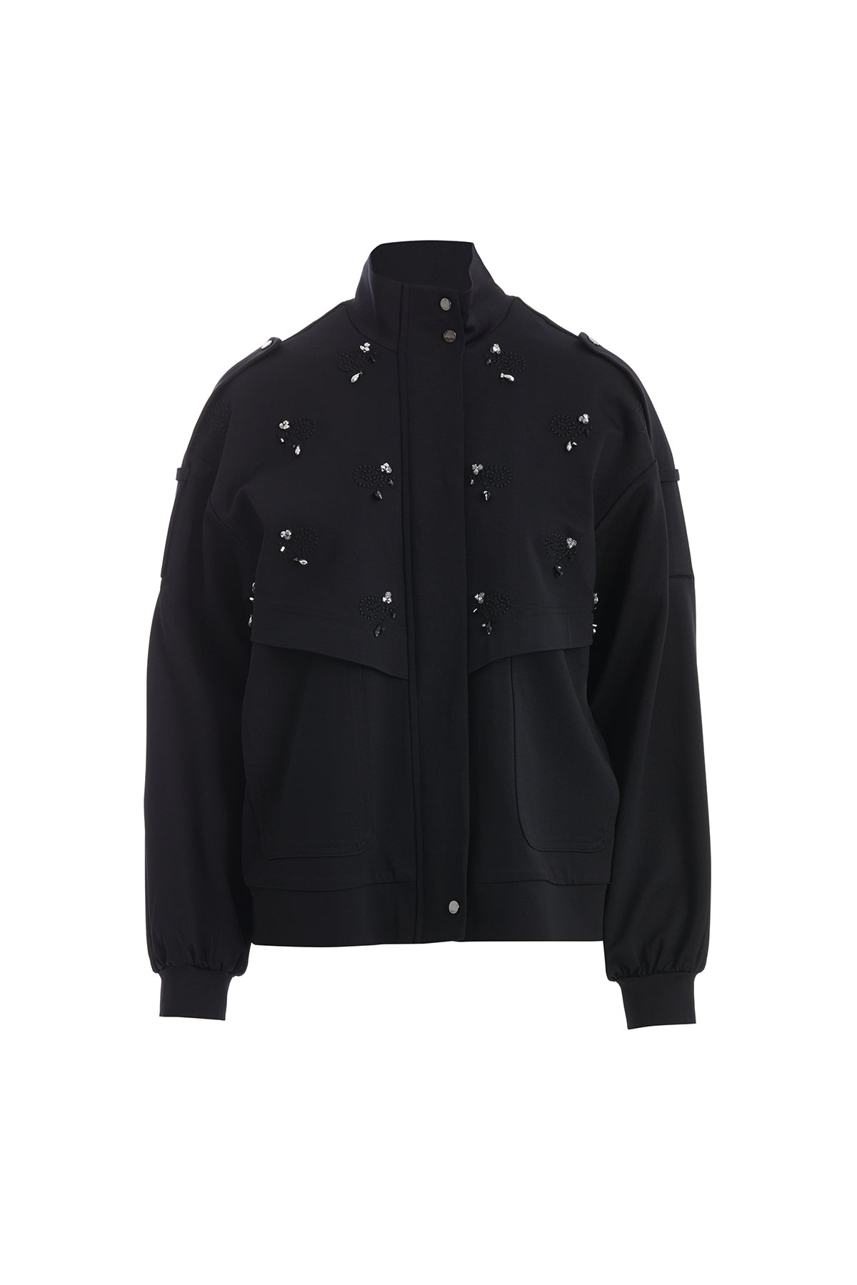 Black Raised Embroidery Jacket