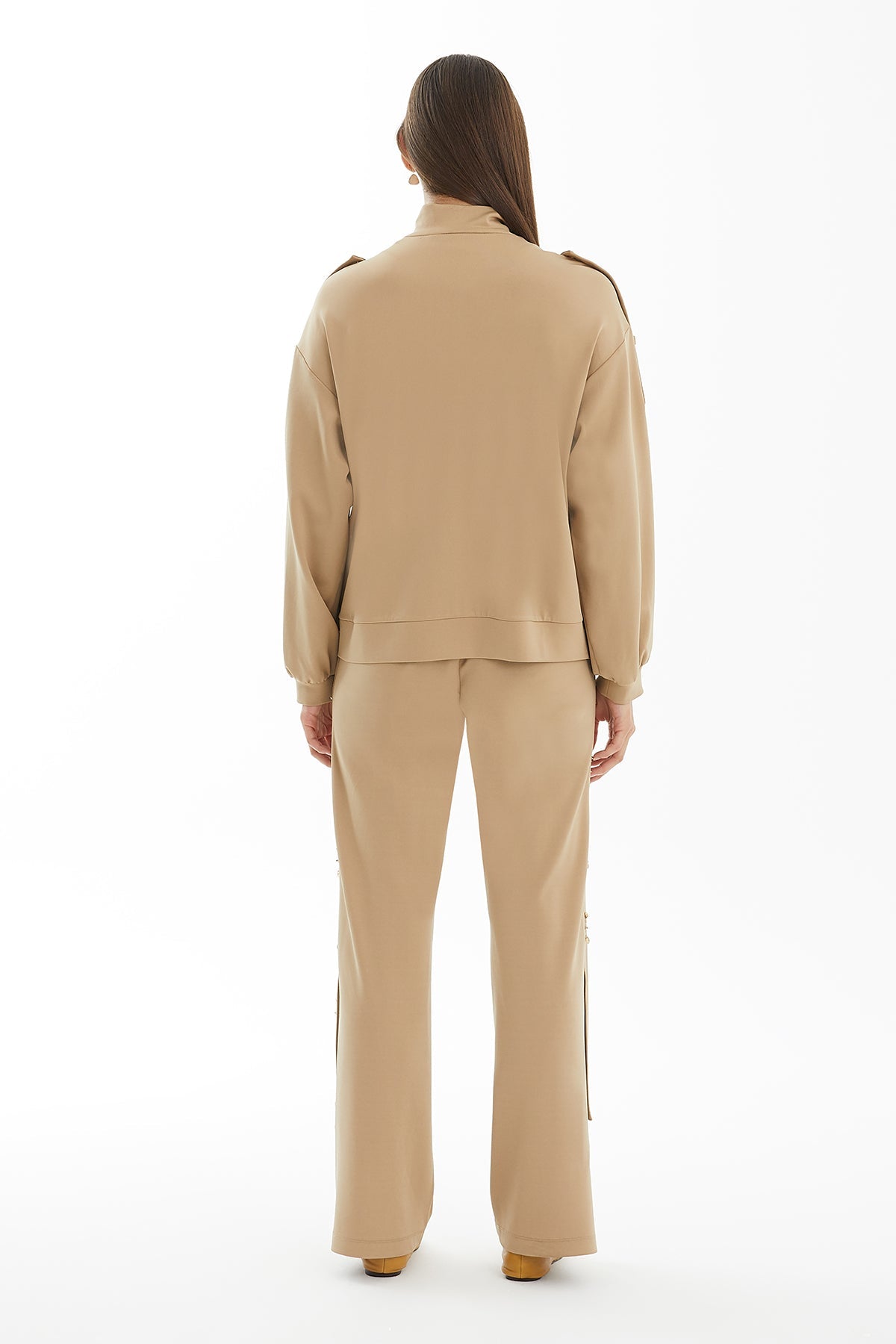 Beige Raised Embroidery Jacket
