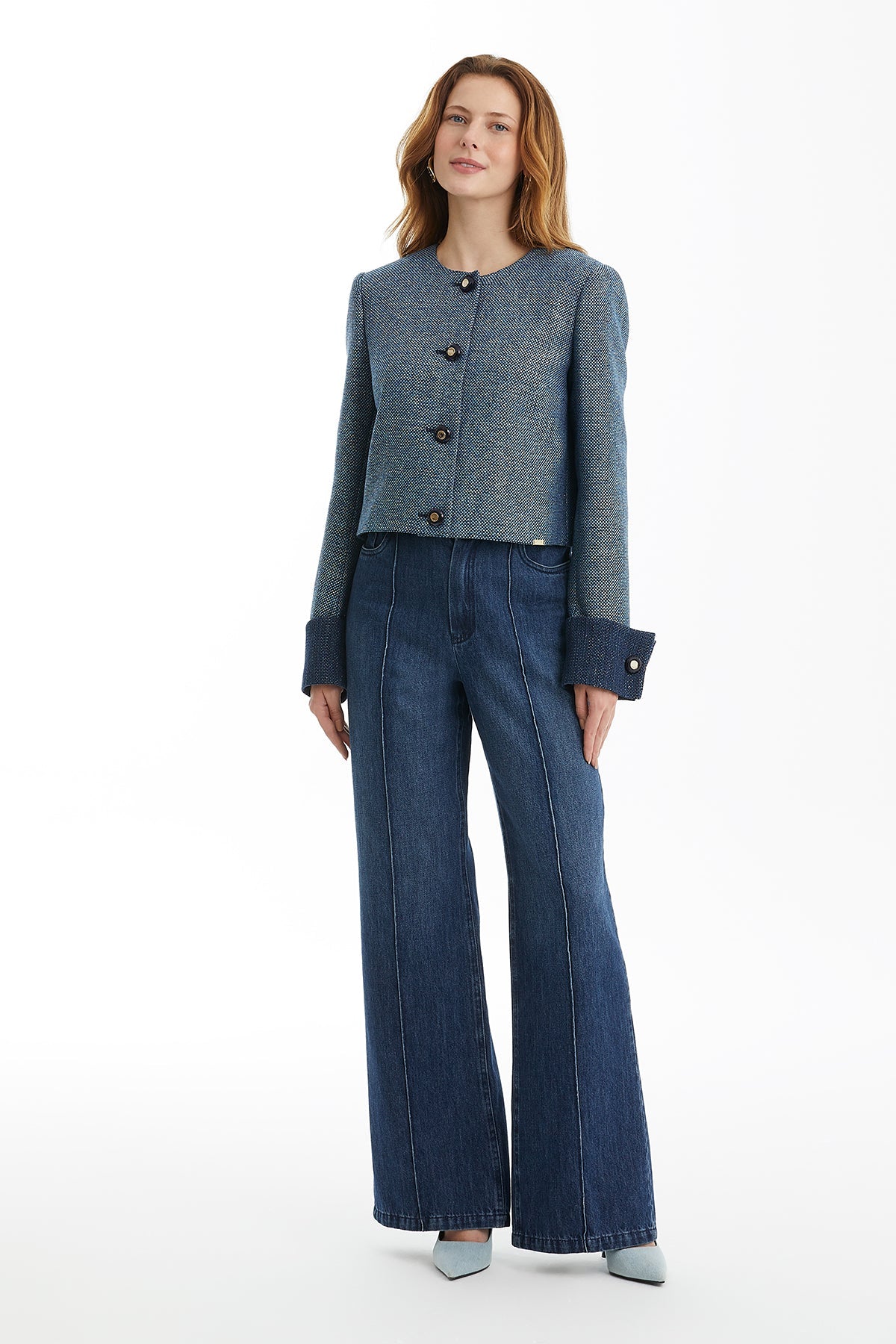 Dark Navy Buttoned Jacket with Detachable Cuffs