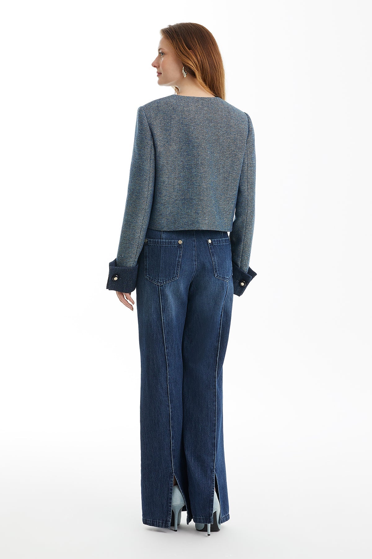 Dark Navy Buttoned Jacket with Detachable Cuffs