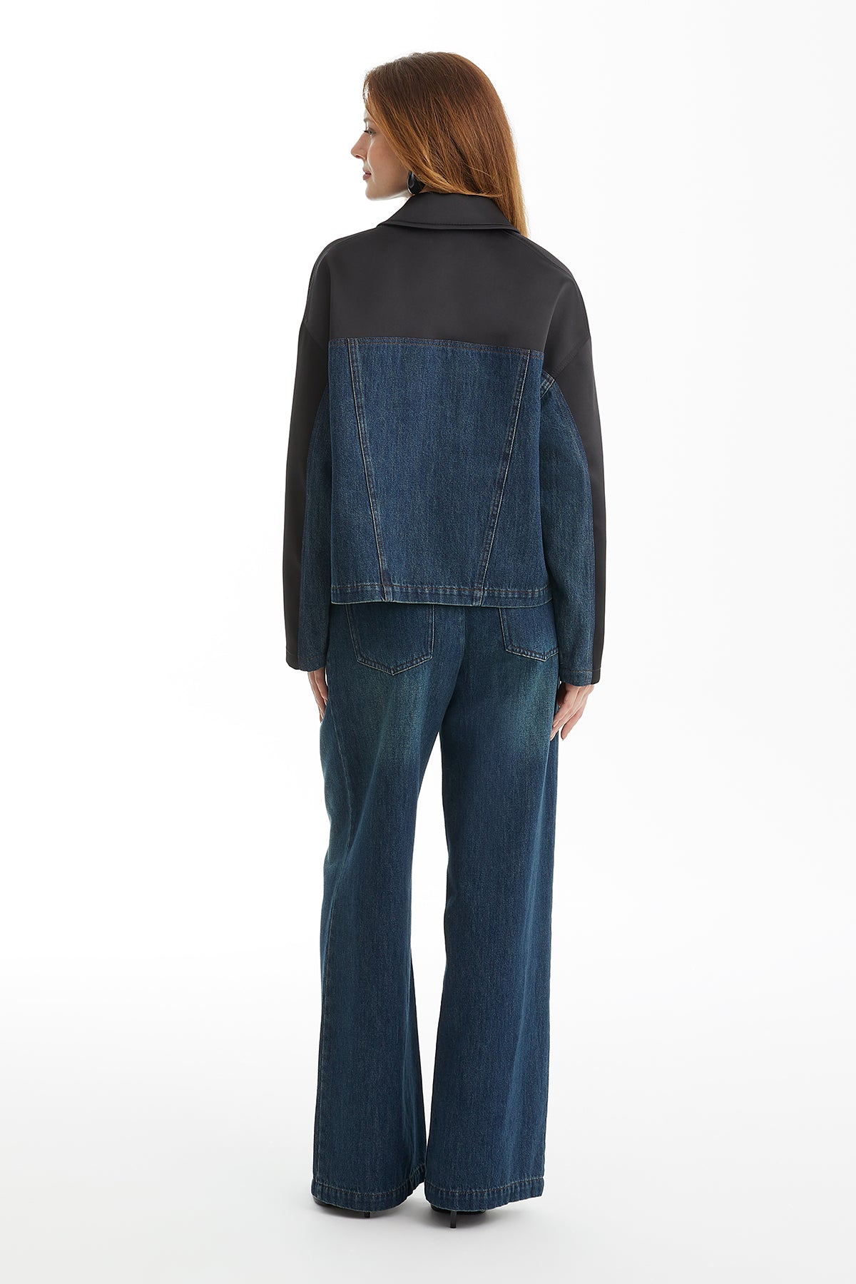 Blue Trimmed Embroidered Denim Jacket