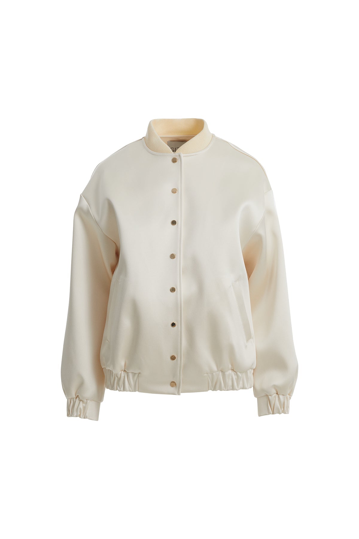 Ecru Floral Print Bomber Jacket