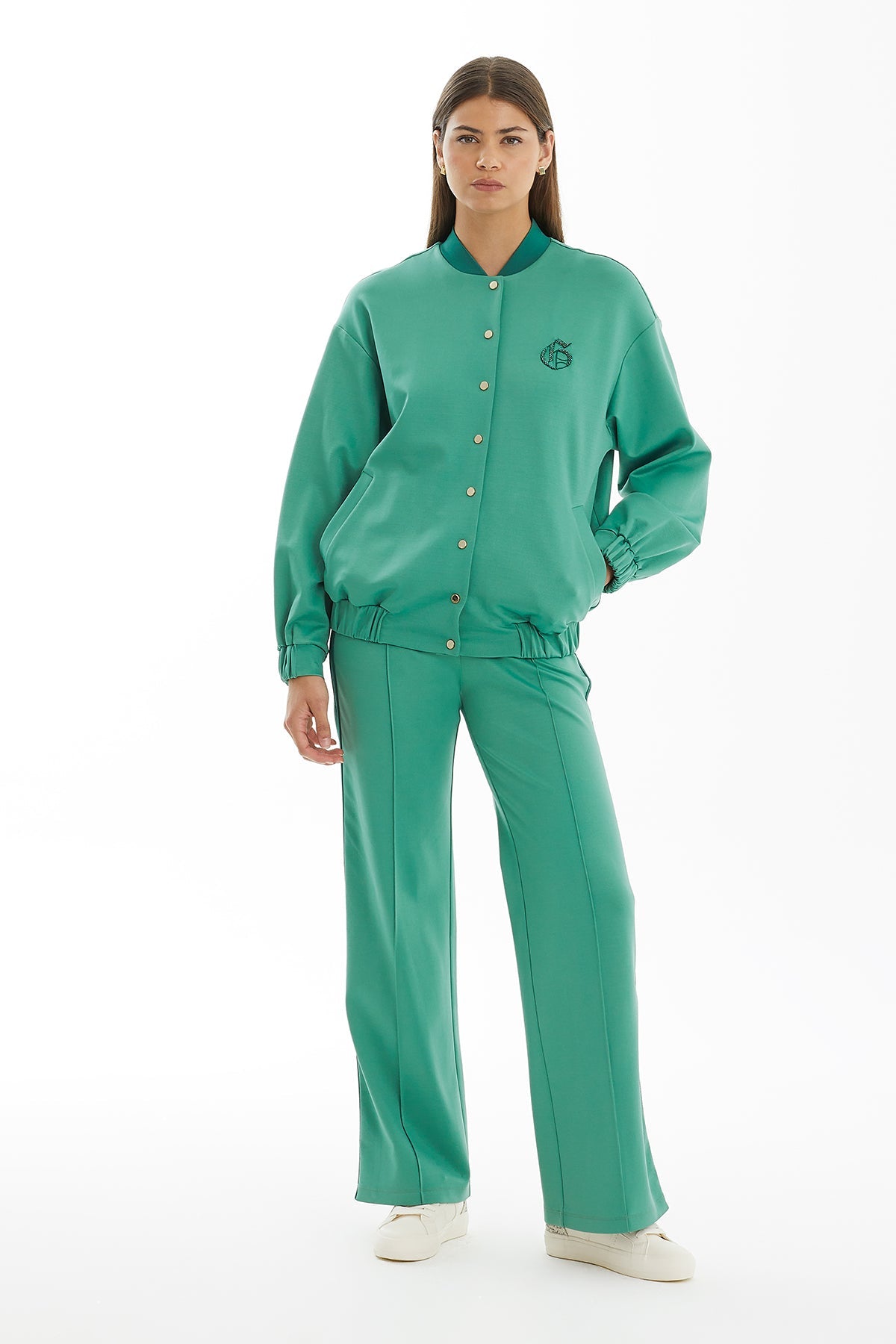Green Embroidered Jacket with Bead Embellishment