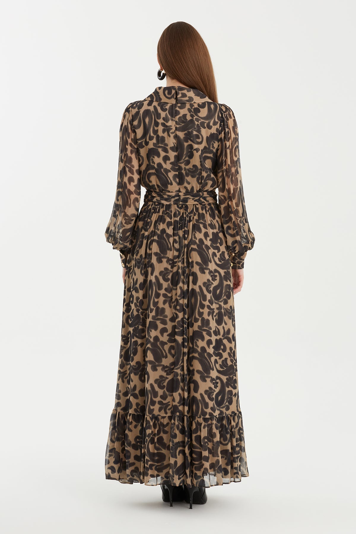 Patterned Dress with Embroidery Detail