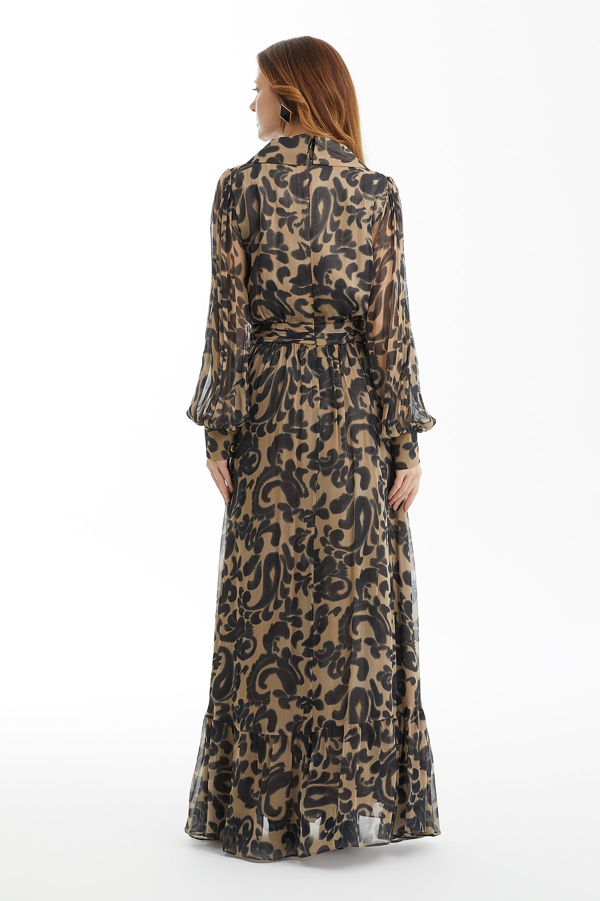Patterned Dress with Embroidery Detail