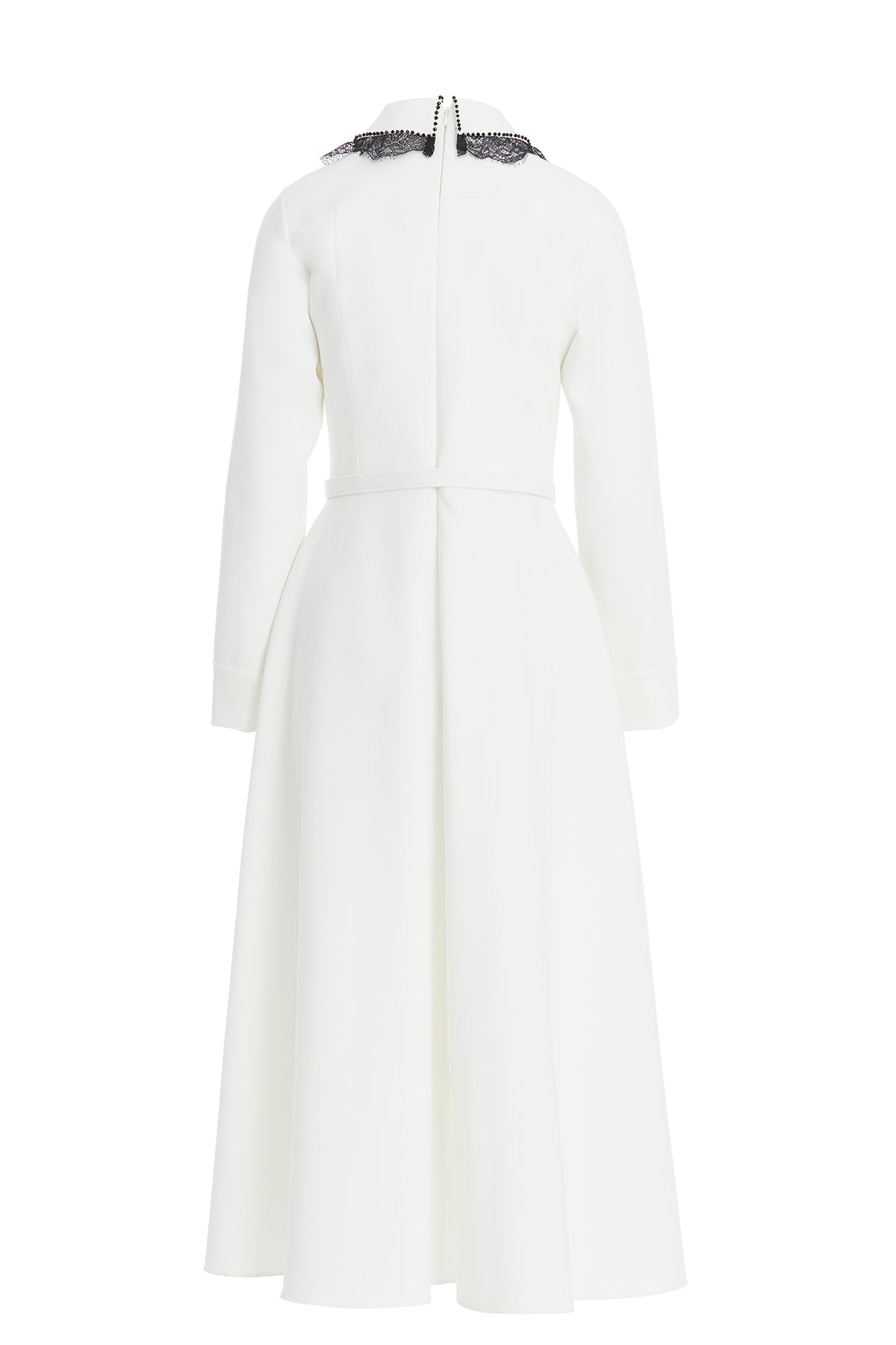 Ecru Elegant Lace Embroidered Dress