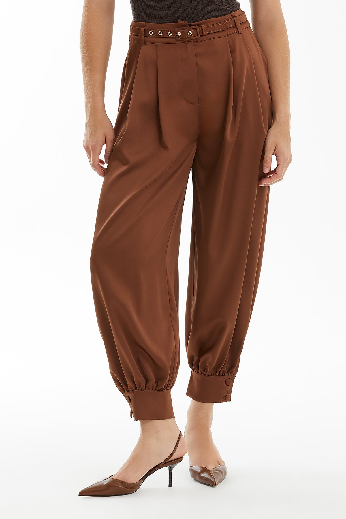 Brown Bomber Jacket and Harem Trousers Set