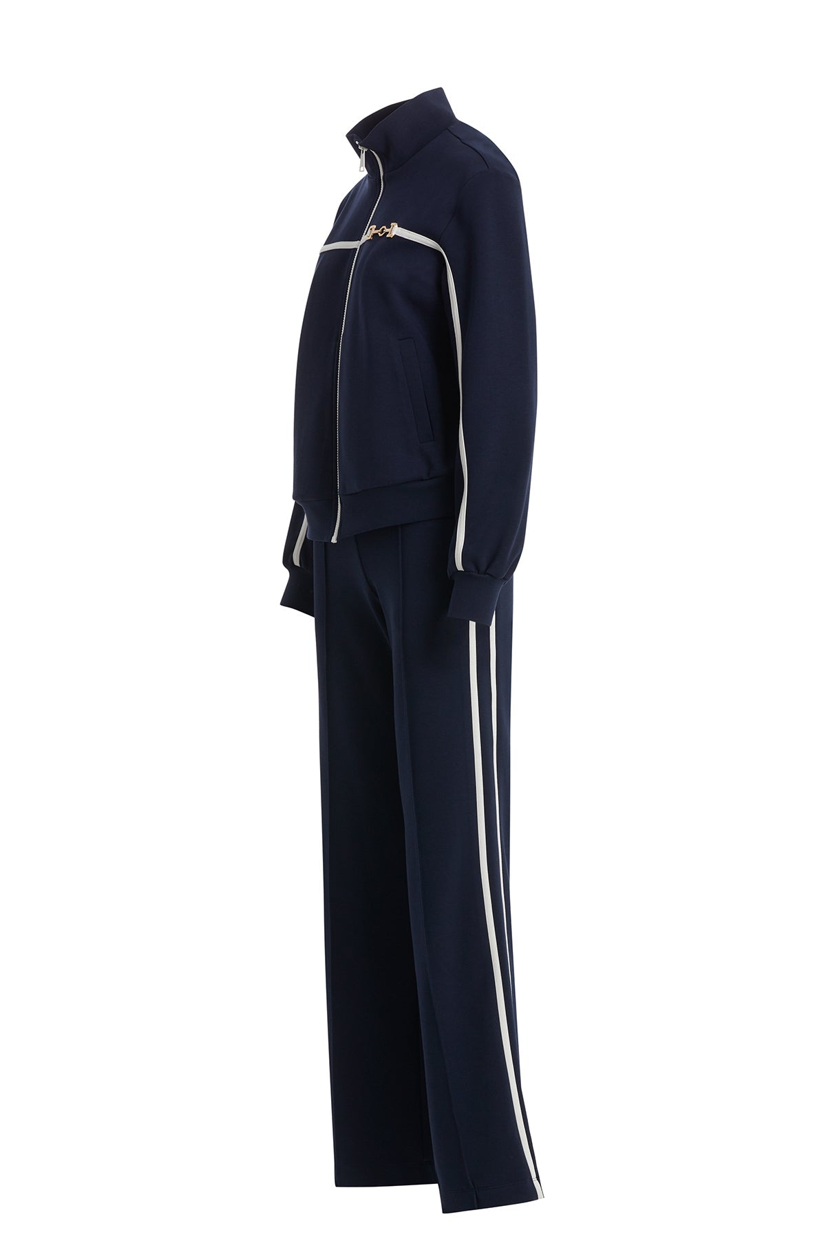 Dark Navy Tracksuit with Trim and Accessory Detail