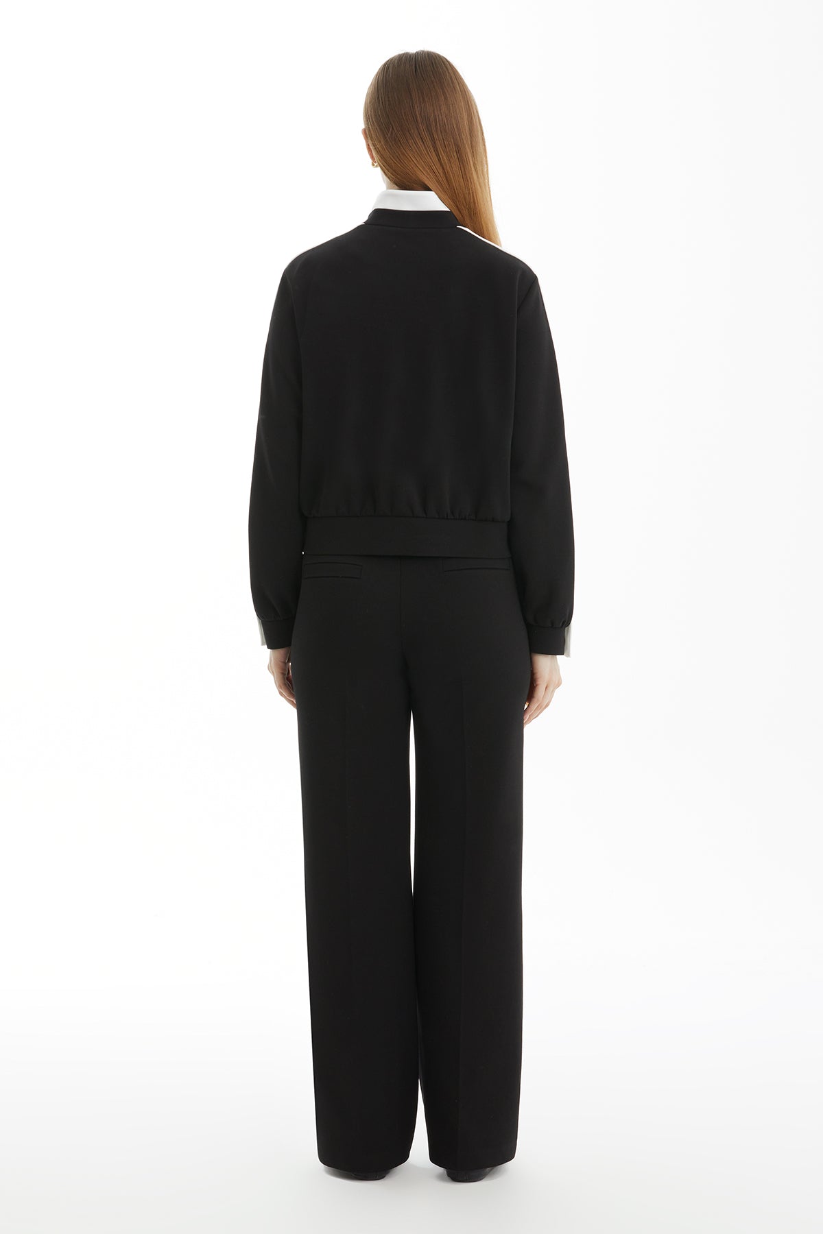 Black Tracksuit with Satin Fabric Detail