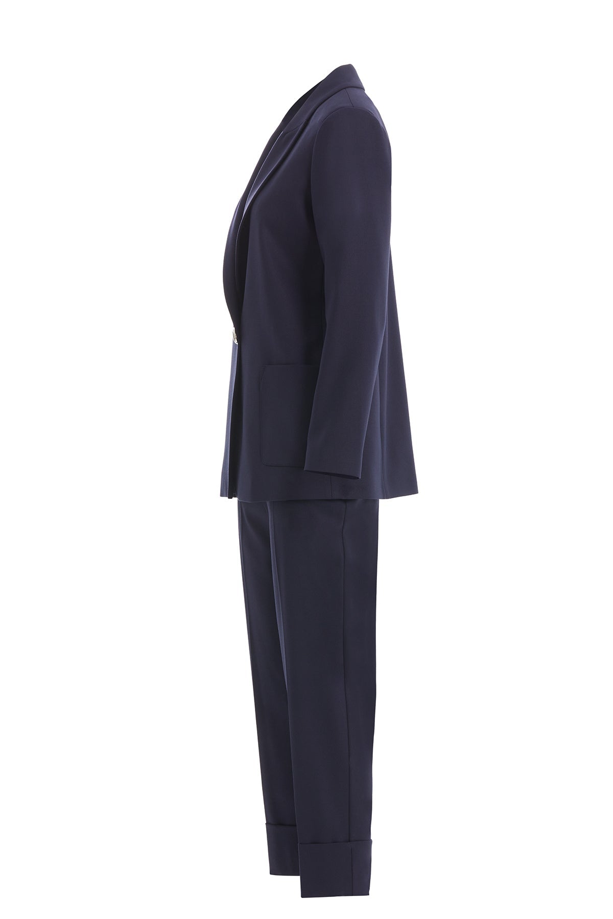 Purple Trouser Set with Single Button Detail