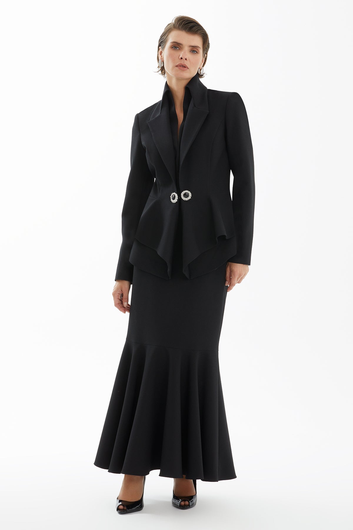 Black Fitted Skirt Set
