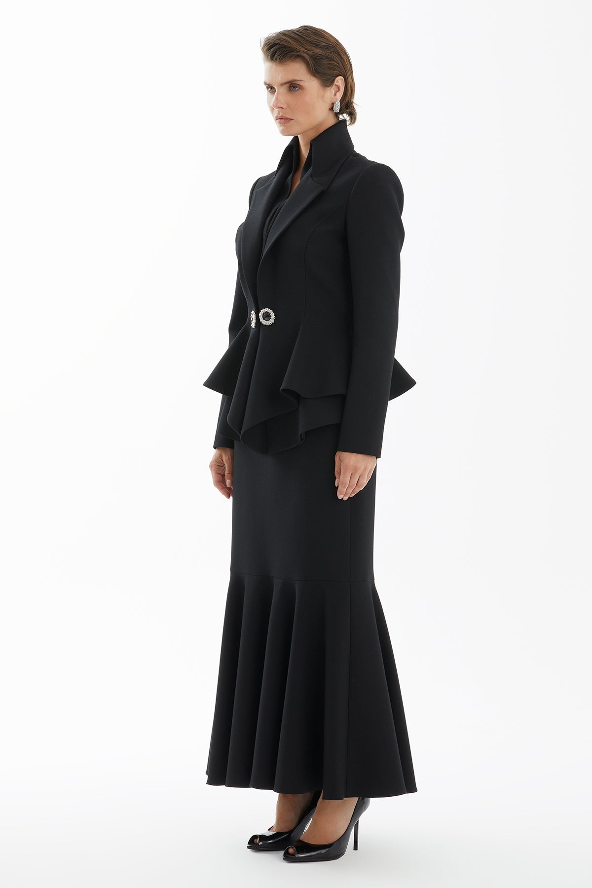 Black Fitted Skirt Set