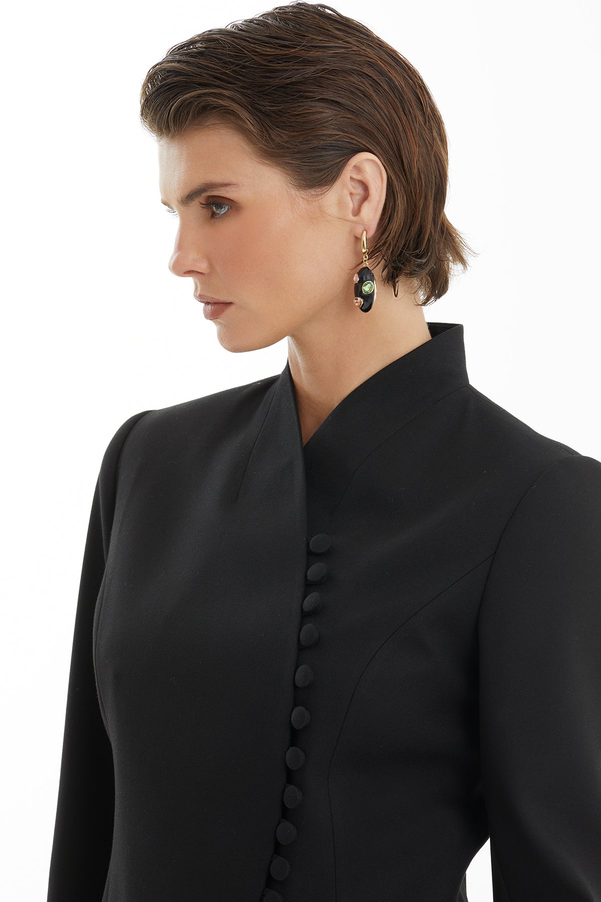 Black Set with Loop Button Detail