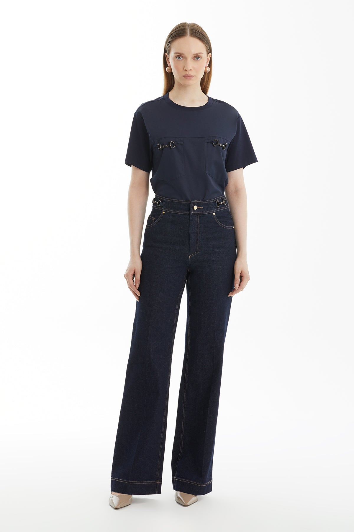 Dark Navy Flare Jeans