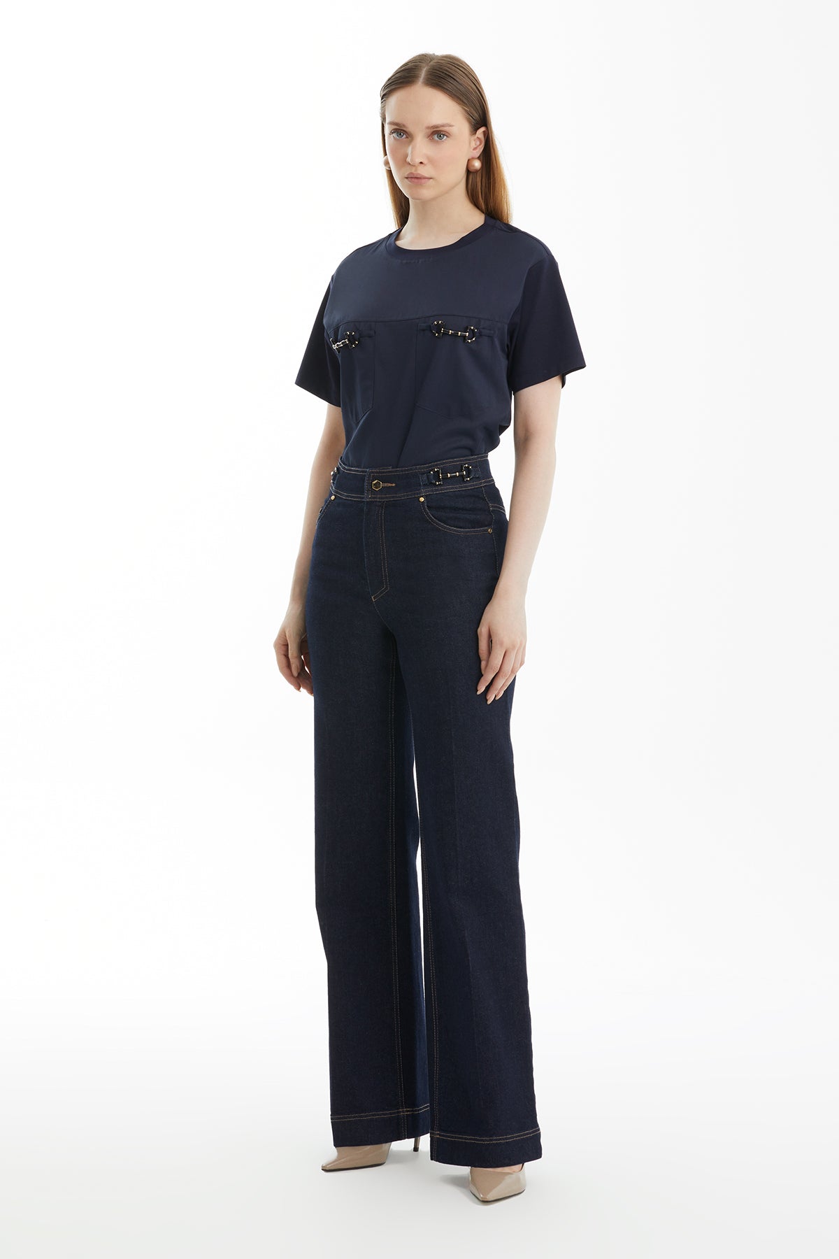 Dark Navy Flare Jeans